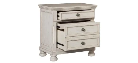 Donegan Nightstand in Wire-brushed White by Homelegance