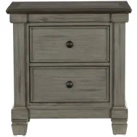 Andover Bedroom Nightstand in 2-Tone Finish (Coffee and Antique Gray) by Bellanest