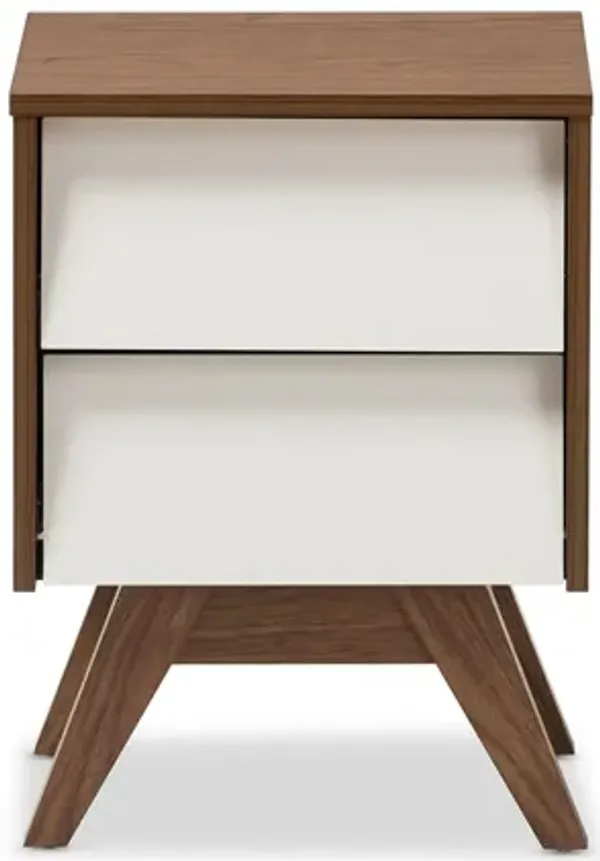 Hildon Wood 2-Drawer Storage Nightstand