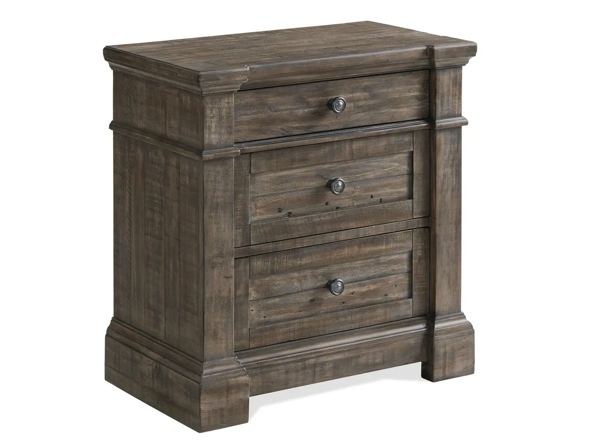 Bradford Three Drawer Nightstand in Rustic Coffee by Riverside Furniture