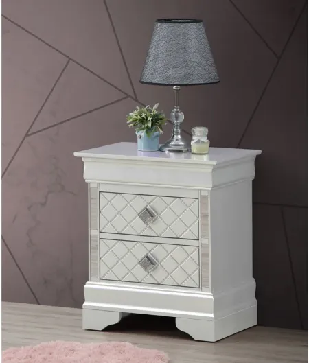 Verona Bedroom Nightstand in Silver Champagne by Glory Furniture
