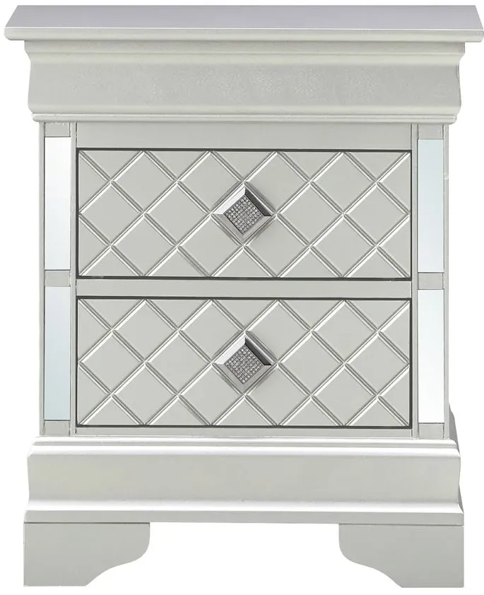 Verona Bedroom Nightstand in Silver Champagne by Glory Furniture