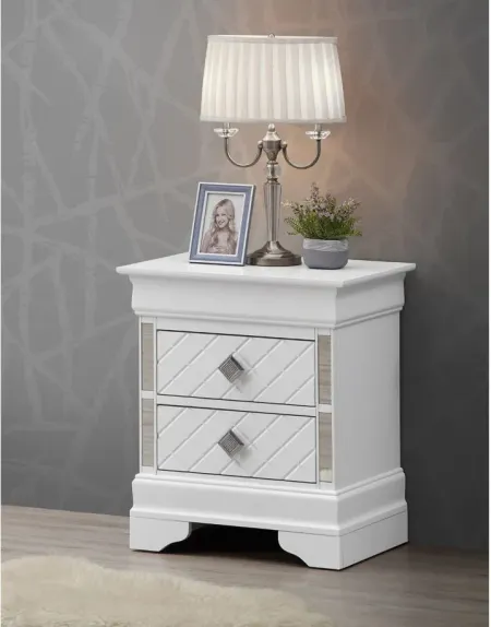 Verona Bedroom Nightstand in White by Glory Furniture