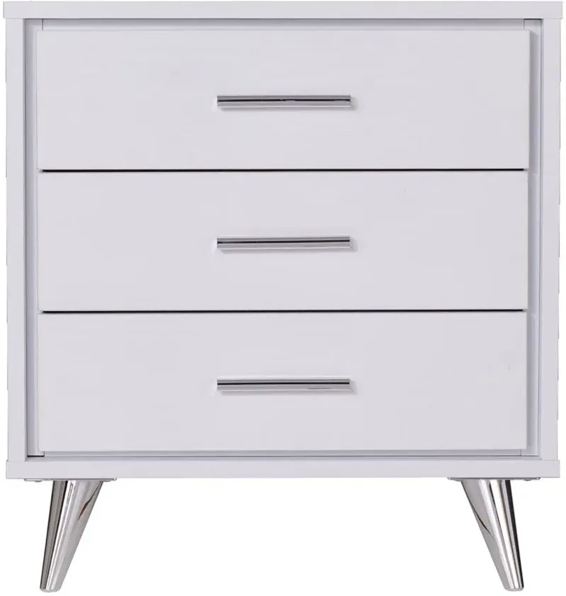 Hayden Bedside Table in White by SEI Furniture