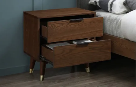 Vance Night Stand in Walnut by Meridian Furniture