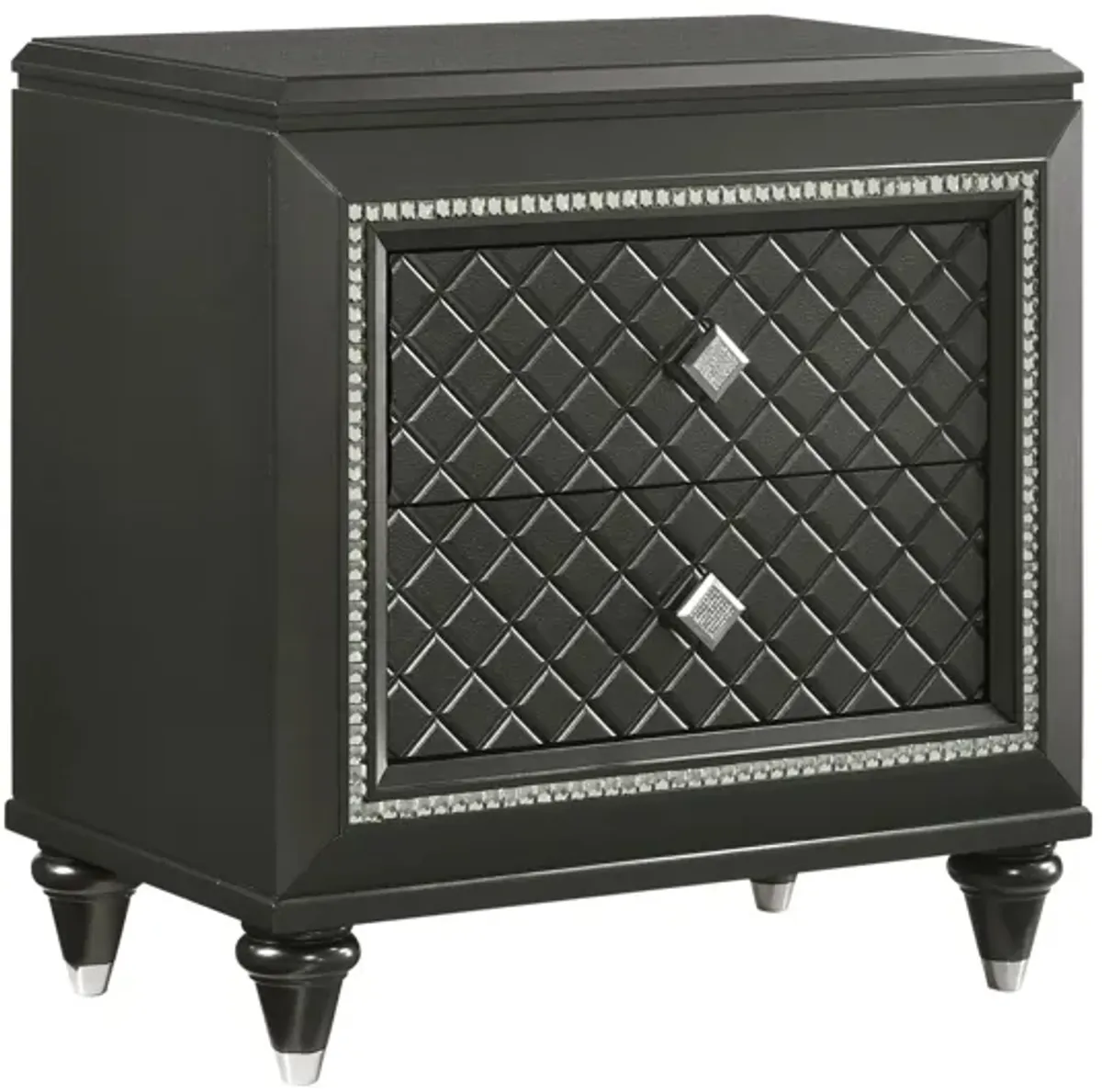 Giovani Nightstand in Metallic Grey by Crown Mark