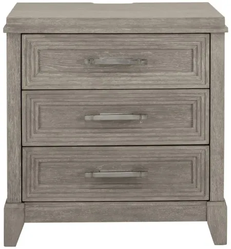 Montara Nightstand in Washed Taupe Silver Champagne by Liberty Furniture