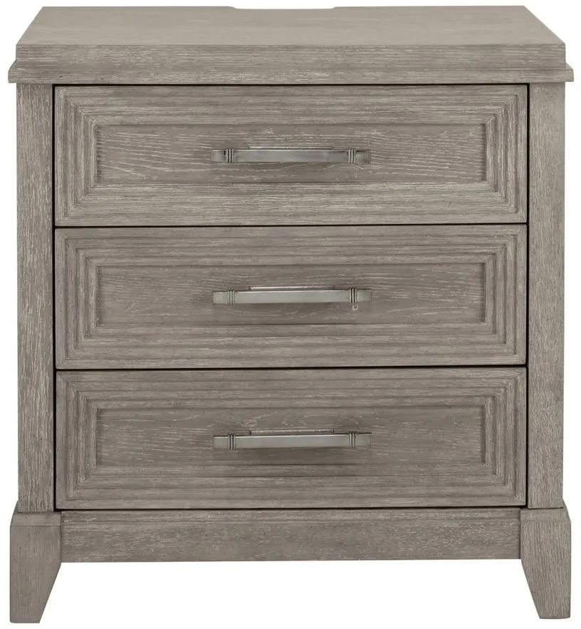 Montara Nightstand in Washed Taupe Silver Champagne by Liberty Furniture