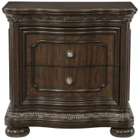Lizbeth Nightstand with Power Outlets in Dark Cherry by Homelegance