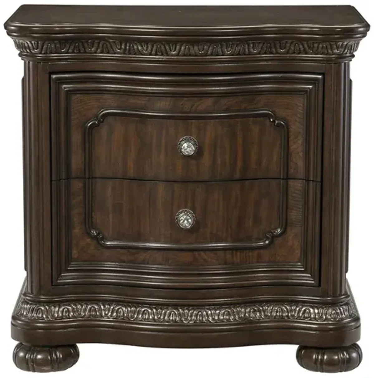 Lizbeth Nightstand With Power Outlets in Dark Cherry by Homelegance