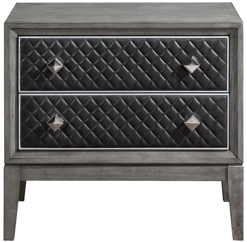 Tabitha Nightstand in Wire-Brushed Gray by Homelegance
