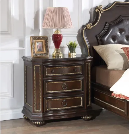 Paris 3 Drawer Nightstand in Cherry by Glory Furniture