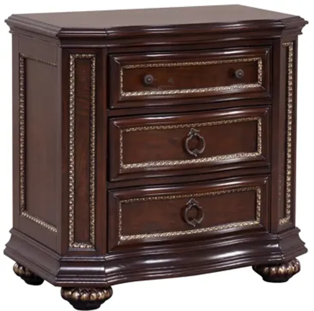 Paris 3 Drawer Nightstand