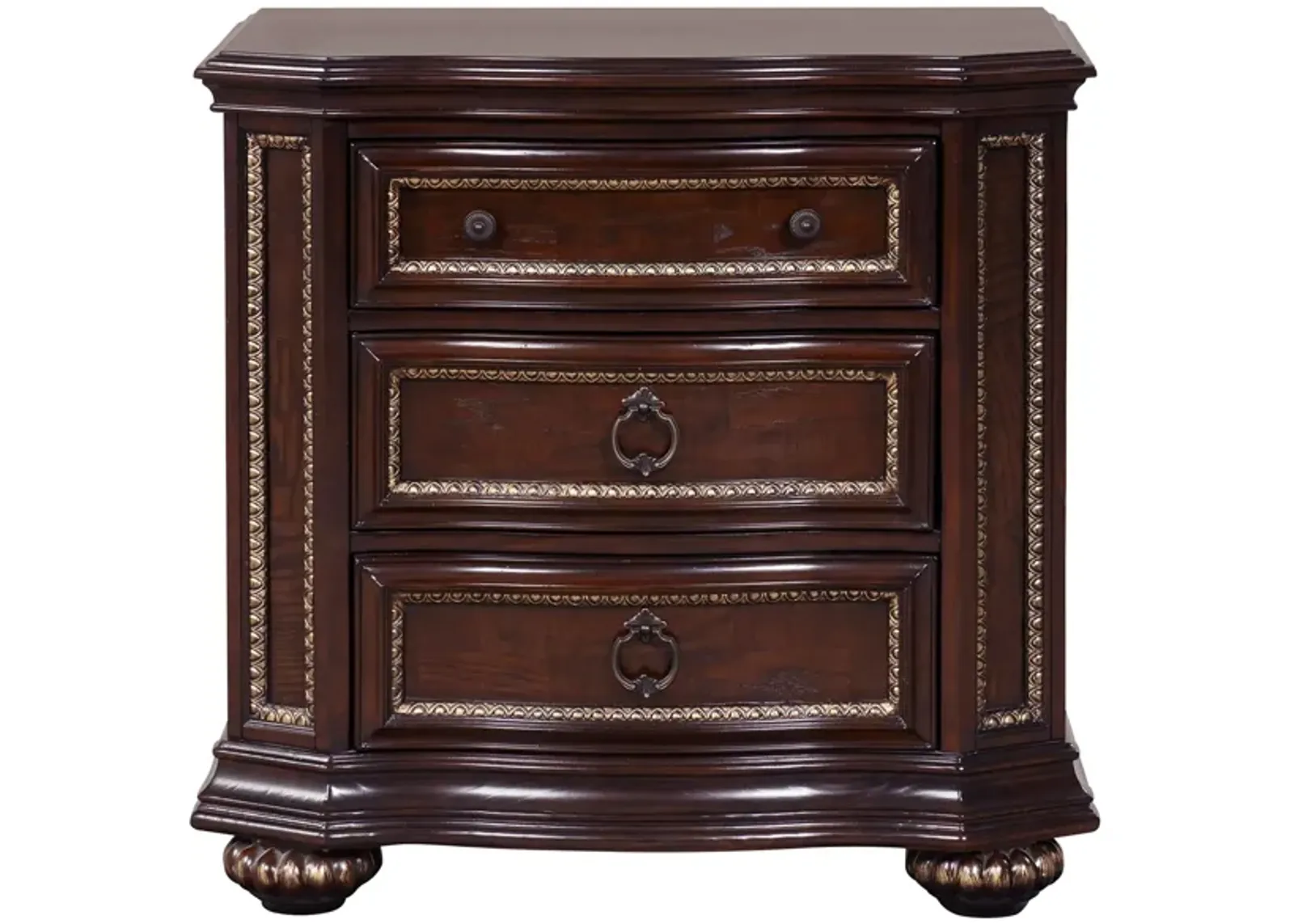 Paris 3 Drawer Nightstand in Cherry by Glory Furniture