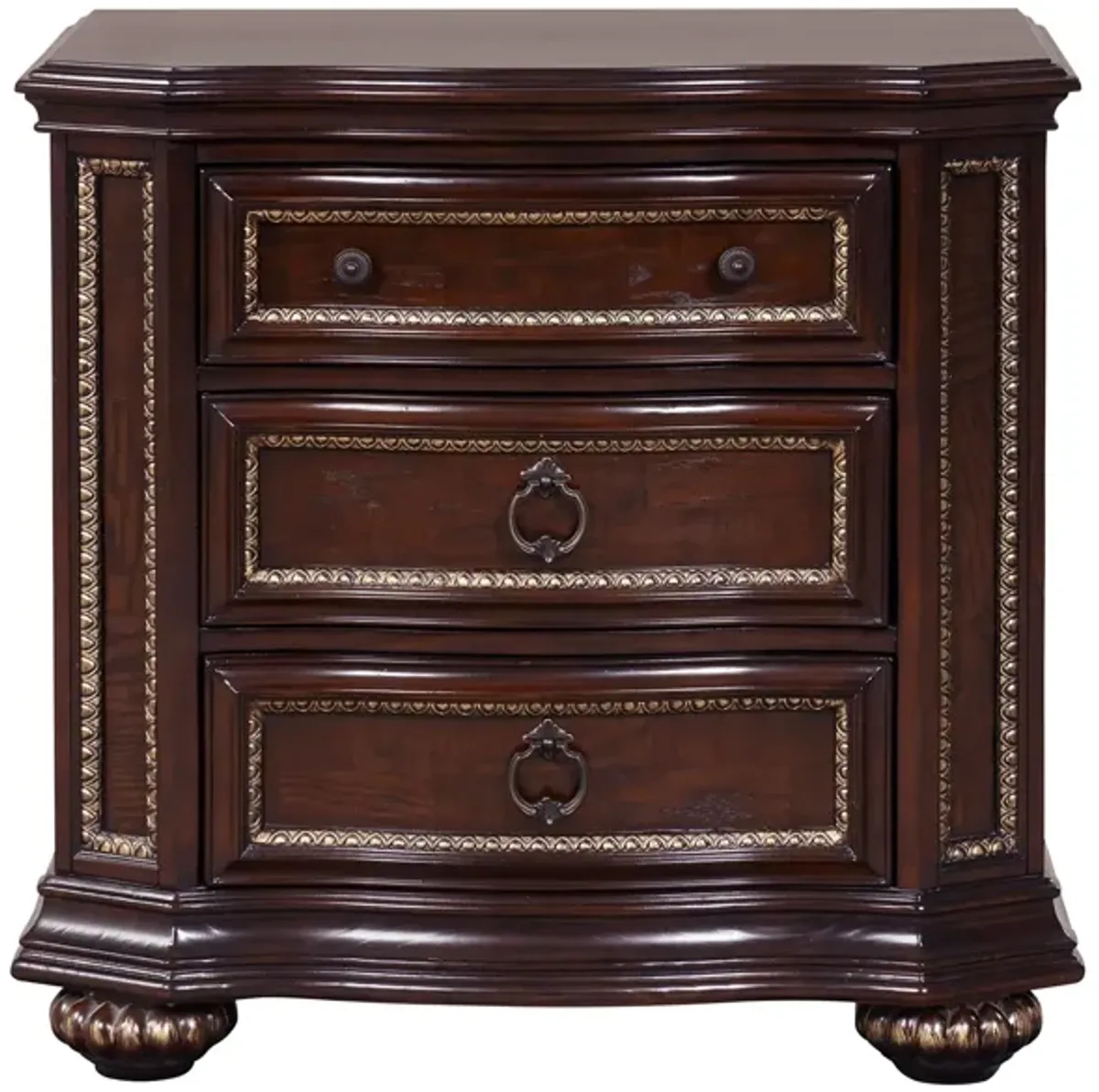 Paris 3 Drawer Nightstand in Cherry by Glory Furniture