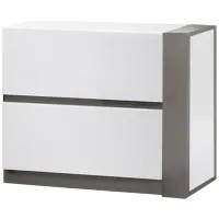 Manila Right-Hand Nightstand in Gloss White Grey by Chintaly Imports