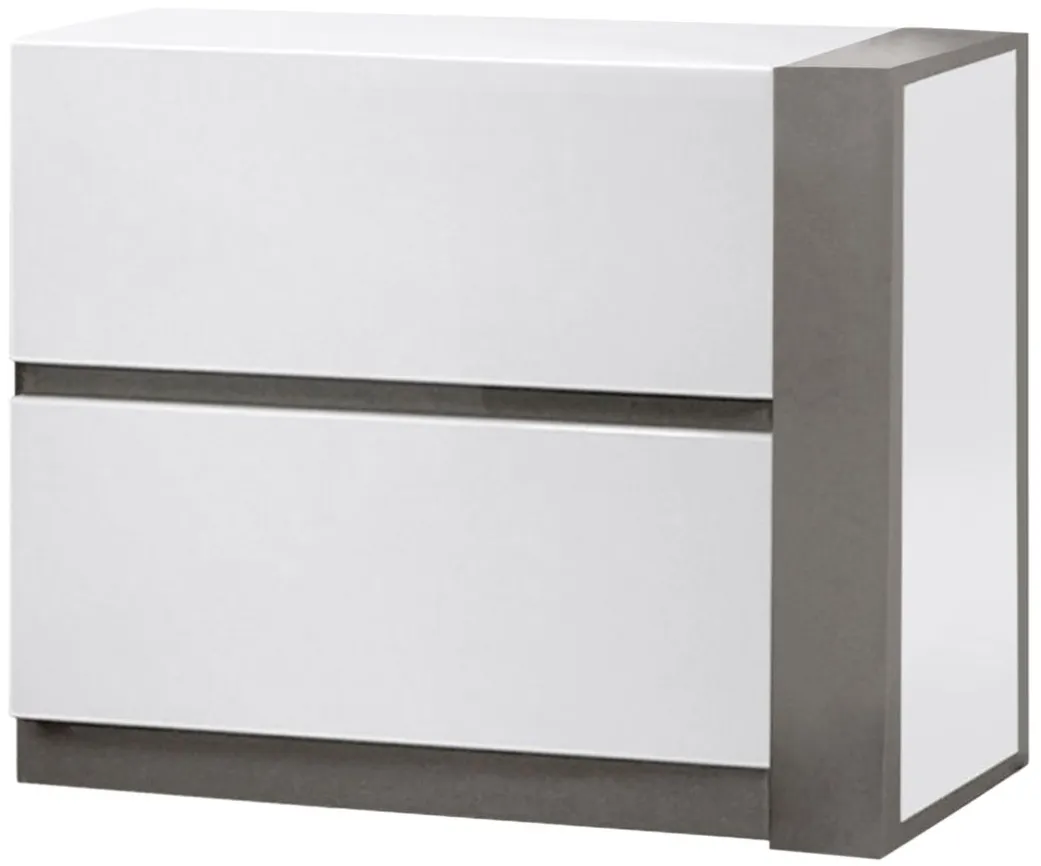 Manila Right-Hand Nightstand in Gloss White Grey by Chintaly Imports