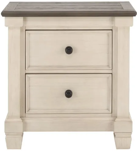 Andover Bedroom Nightstand in Antique white/brown gray by Bellanest