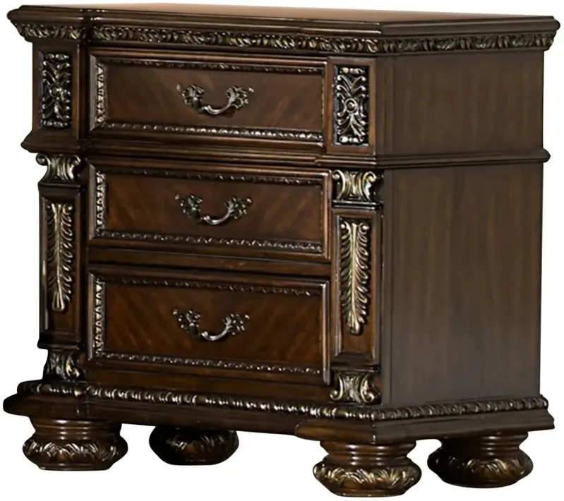 Elsmere Nightstand in Dark Cherry by Homelegance