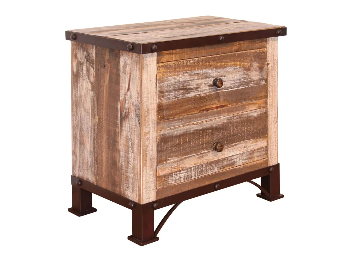 Antique Nightstand in Antique Distressed by International Furniture Direct