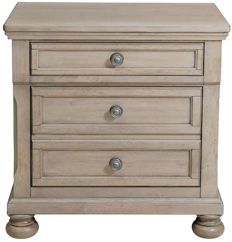 Donegan Nightstand in Wire-brushed gray by Homelegance