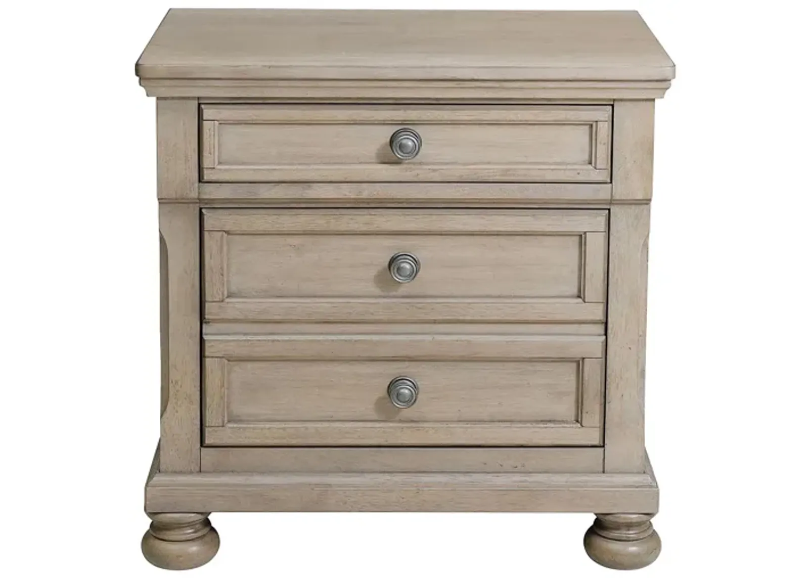 Donegan Nightstand in Wire-Brushed Gray by Homelegance