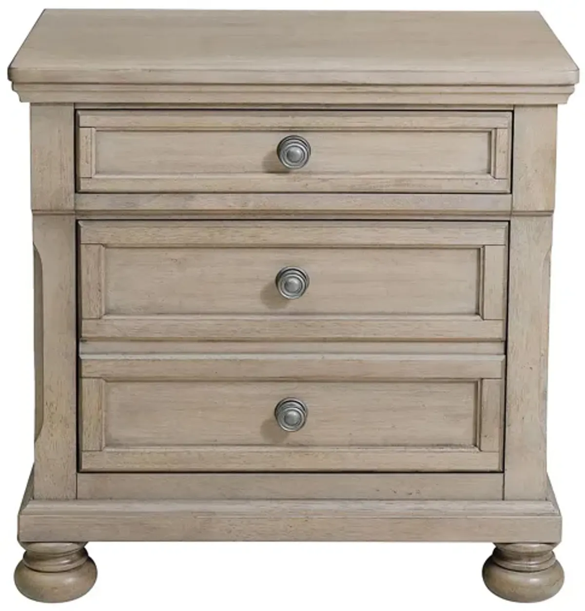 Donegan Nightstand in Wire-Brushed Gray by Homelegance