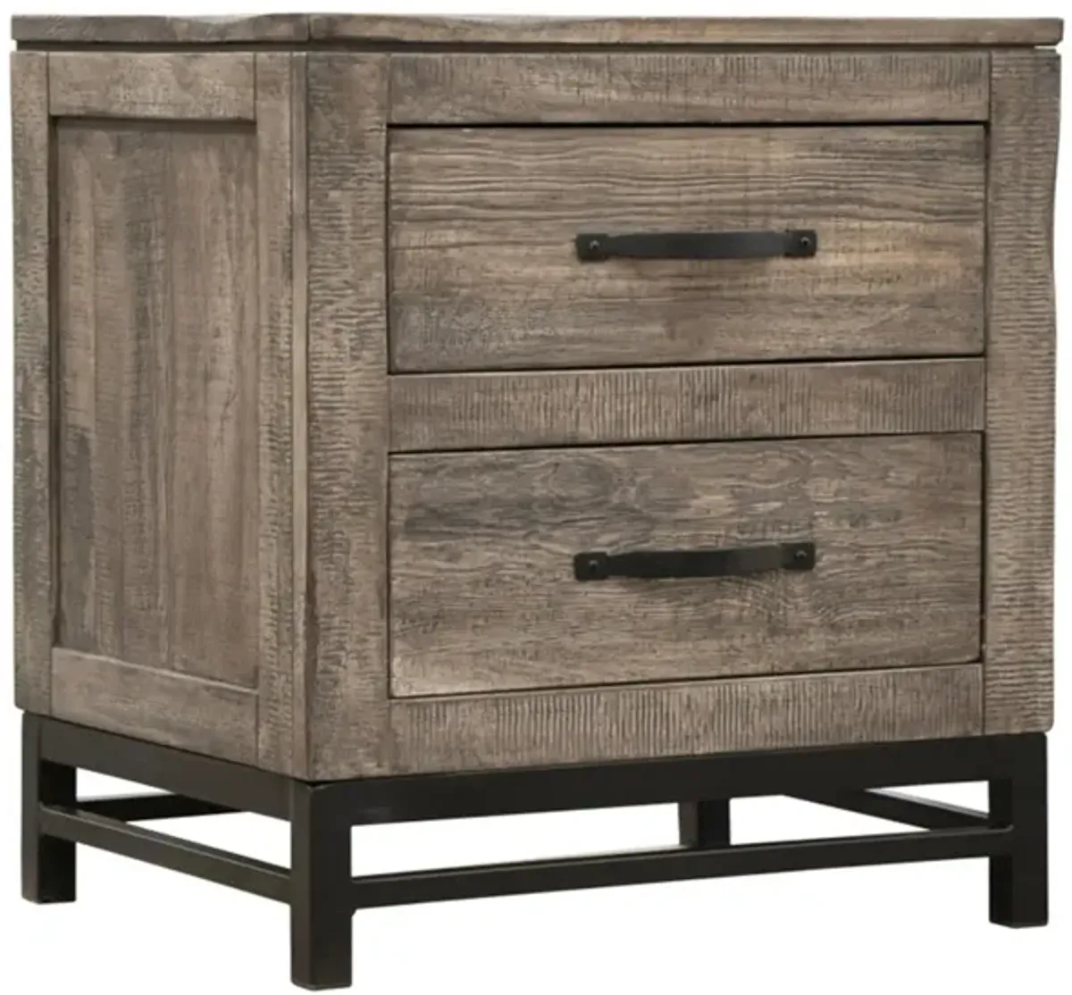 Blacksmith 2 Drawer Nightstand in Brown by International Furniture Direct