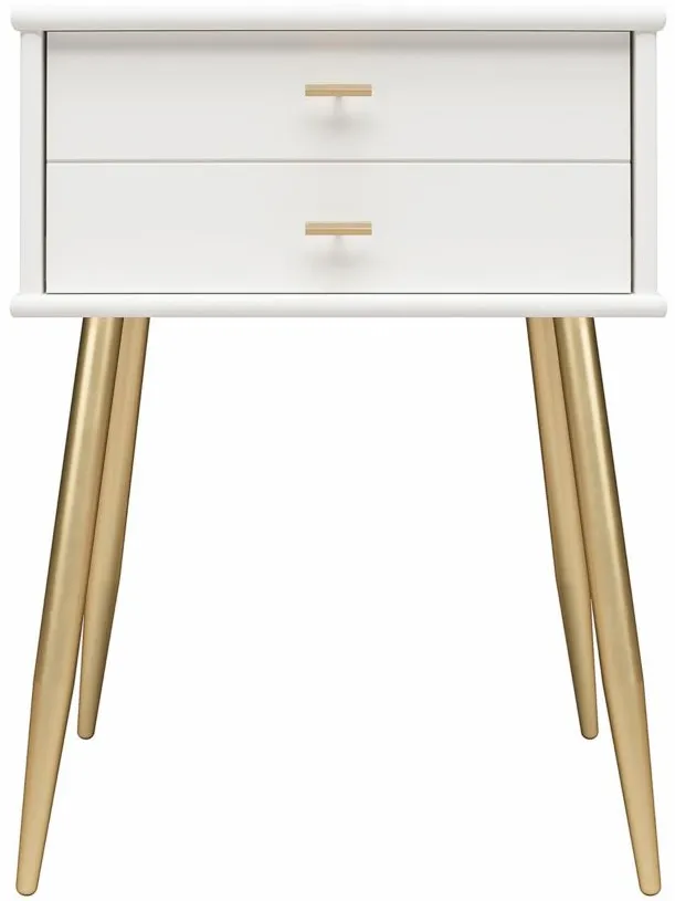 Valentina Nightstand in White by DOREL HOME FURNISHINGS