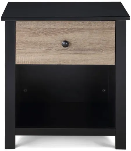 Connelly Nightstand in Black/Vintage Walnut by Heritage Baby
