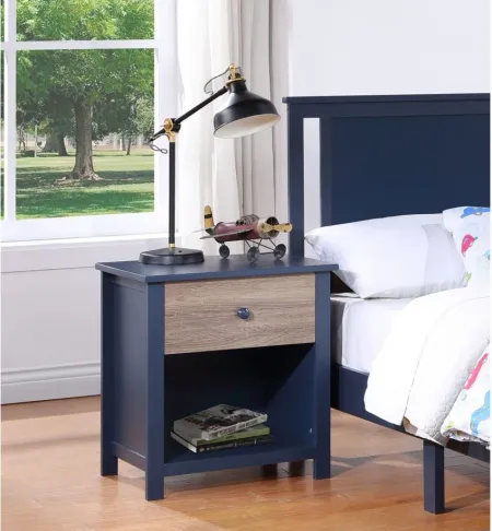 Connelly Nightstand in Midnight Blue/Vintage Walnut by Heritage Baby