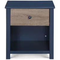 Connelly Nightstand in Midnight Blue/Vintage Walnut by Heritage Baby