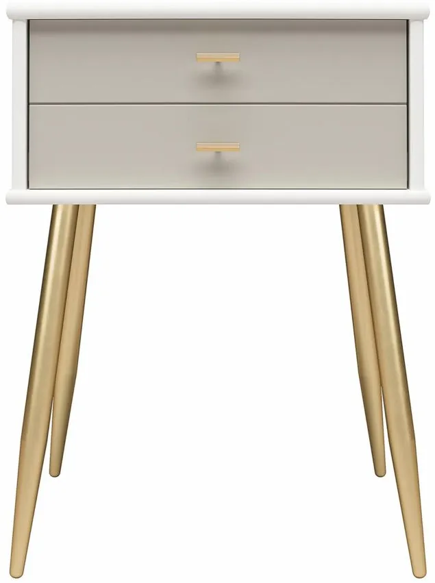 Valentina Nightstand in White / Grey by DOREL HOME FURNISHINGS