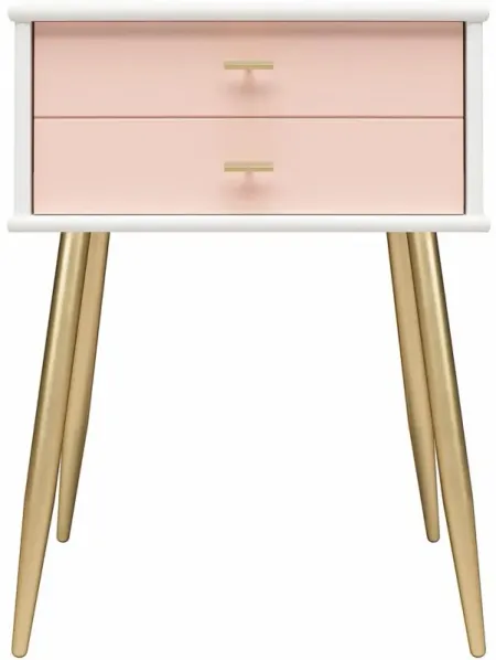 Valentina Nightstand in Pale Pink by DOREL HOME FURNISHINGS