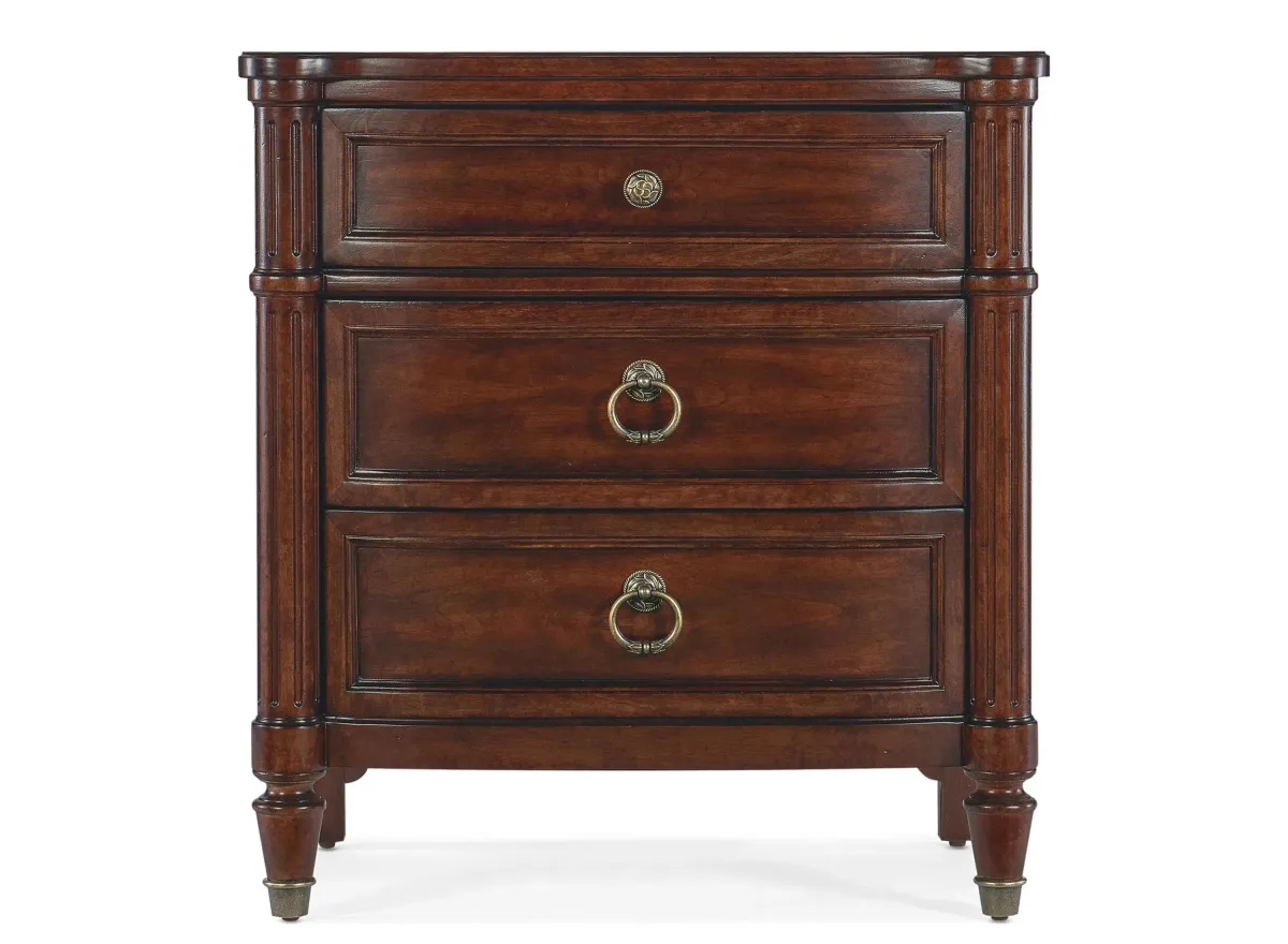 Charleston Three-Drawer Nightstand in Maraschino Cherry by Hooker Furniture