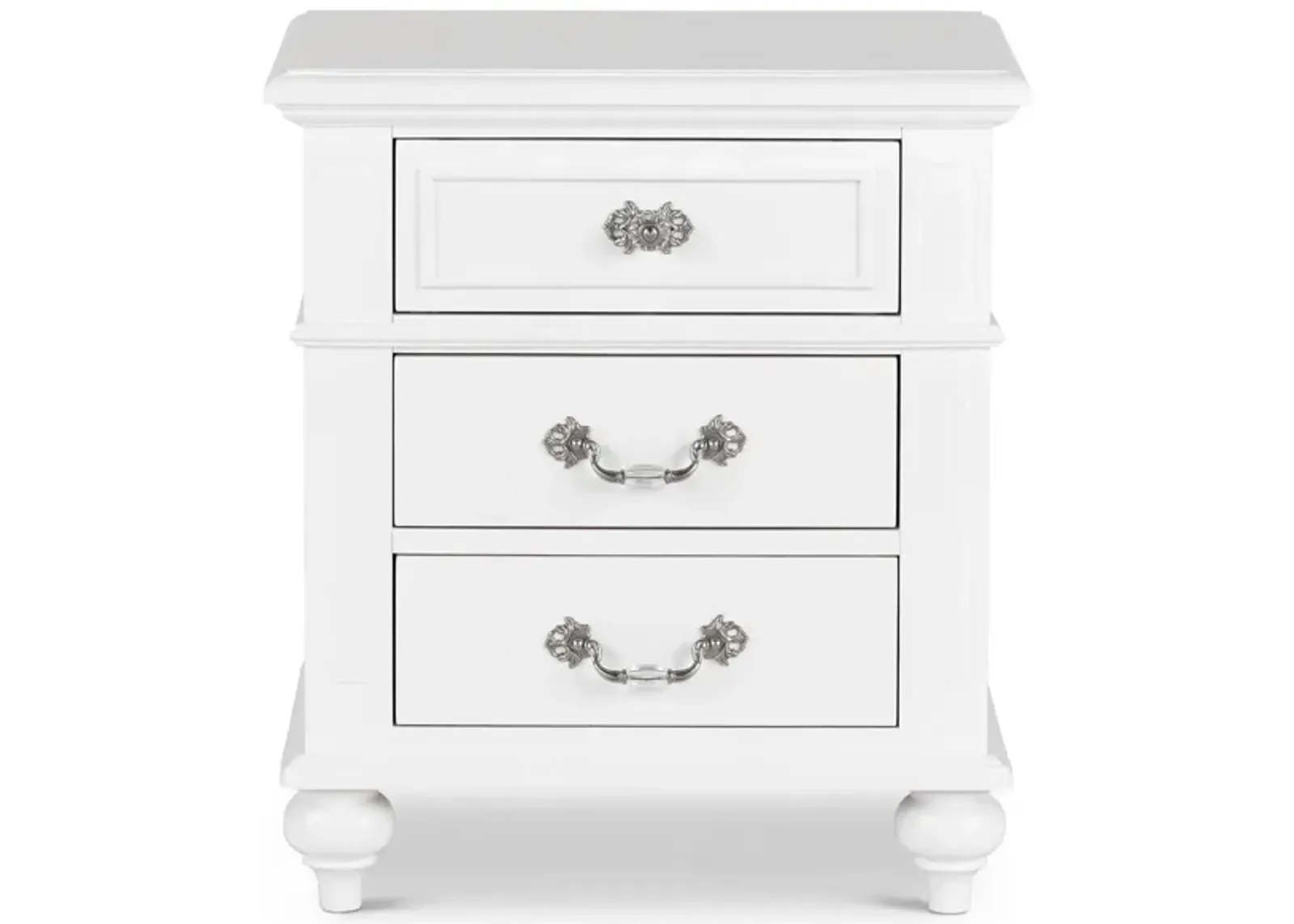 Annie 3 Drawer Nightstand in White by Elements International Group