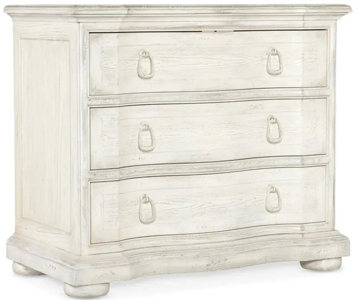 Traditions Three-Drawer Nightstand in White;Beige by Hooker Furniture