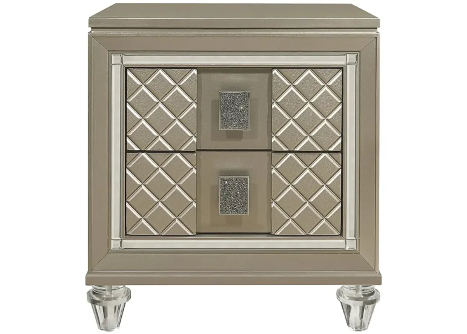 Basseri Nightstand in Champagne Metallic by Homelegance