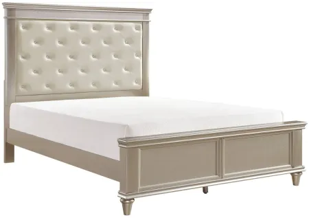 Tiffany Upholstered Bed in Silver by Homelegance
