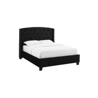 Eva Tufted Upholstered Bed in Black by Crown Mark