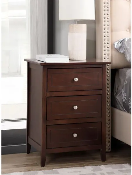 Daniel 3 Drawer Nightstand in Cappuccino by Glory Furniture