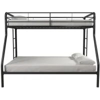 Dusty Twin over Full Metal Bed with Ladders in Black by DOREL HOME FURNISHINGS