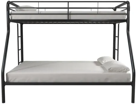 Dusty Twin over Full Metal Bed with Ladders in Black by DOREL HOME FURNISHINGS