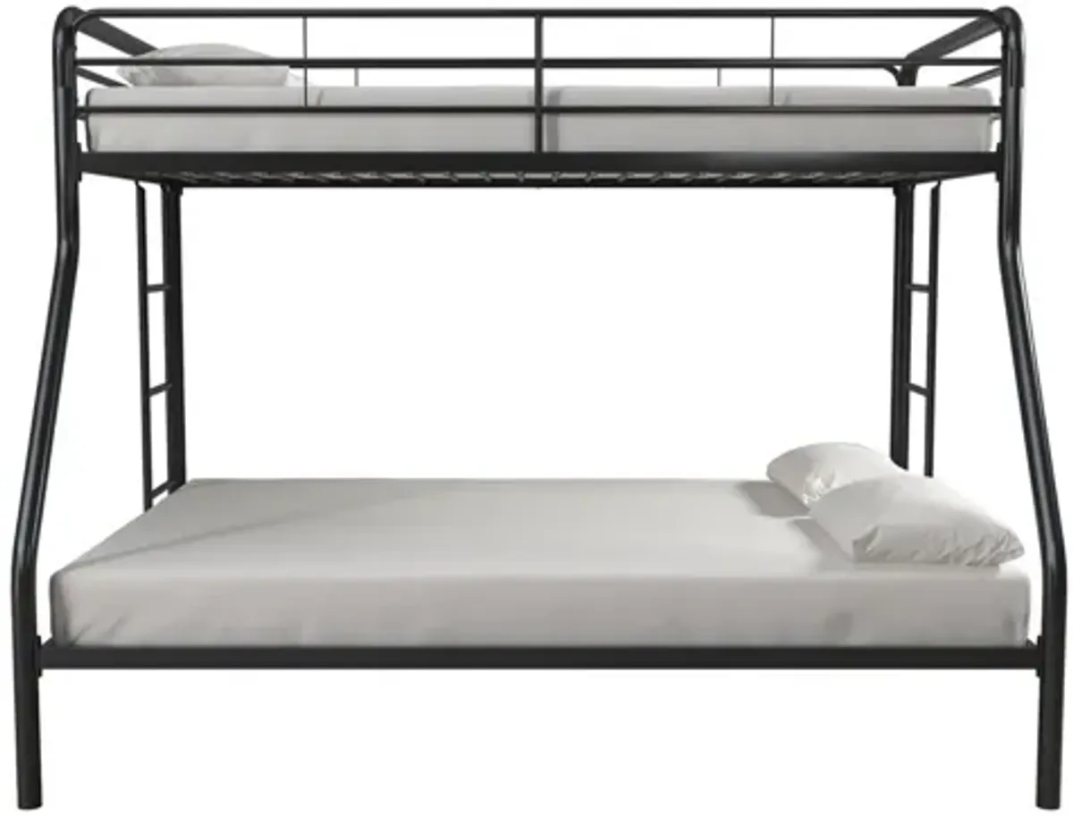 Dusty Twin over Full Metal Bed with Ladders in Black by DOREL HOME FURNISHINGS