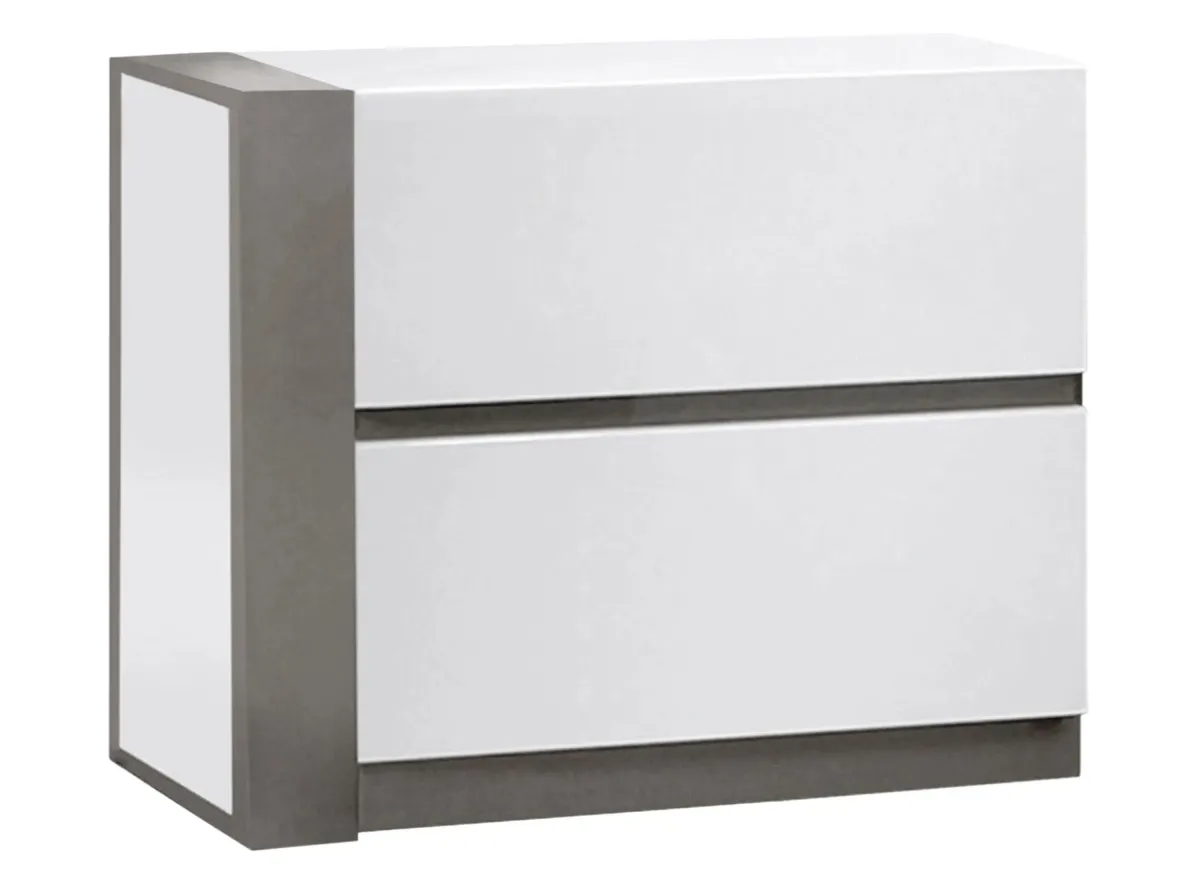 Manila Left-Hand Nightstand in Gloss White Grey by Chintaly Imports