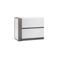 Manila Left-Hand Nightstand in Gloss White Grey by Chintaly Imports
