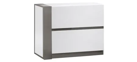 Manila Left-Hand Nightstand in Gloss White Grey by Chintaly Imports