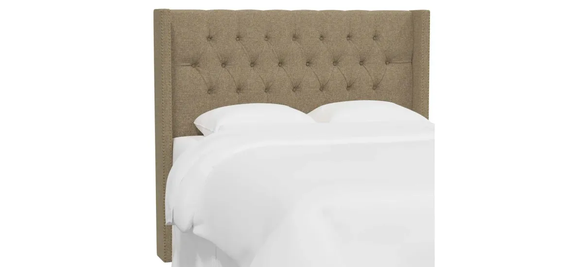 Cornelius Wingback Headboard in Zuma Linen by Skyline