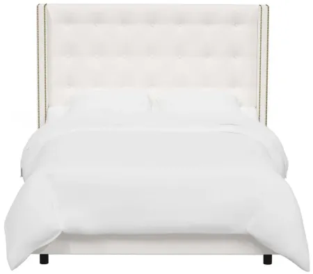 Cranford Wingback Bed in Zuma White by Skyline