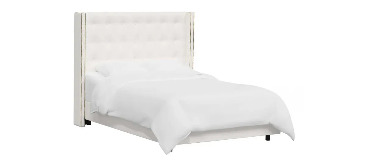 Cranford Wingback Bed in Zuma White by Skyline